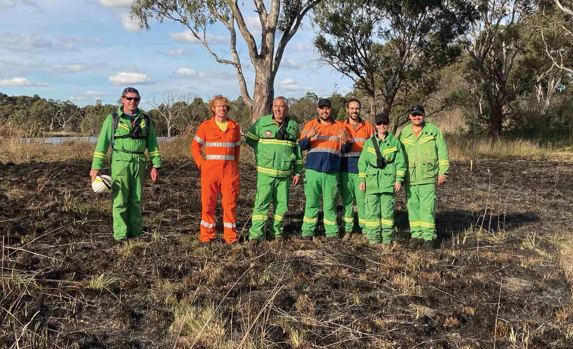 Narrap Unit Rangers after their cultural burn at Nangak Tamboree in 2021.