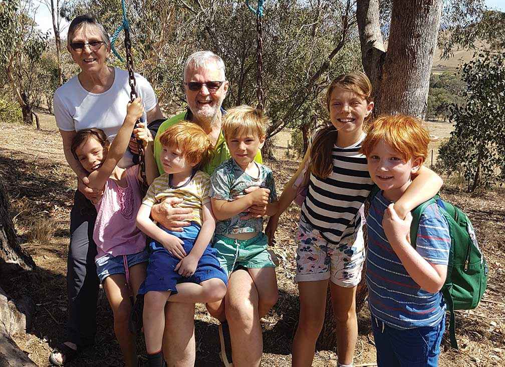 Mardie and Ron Townsend enjoy sharing time in the bush with their grandchildren.