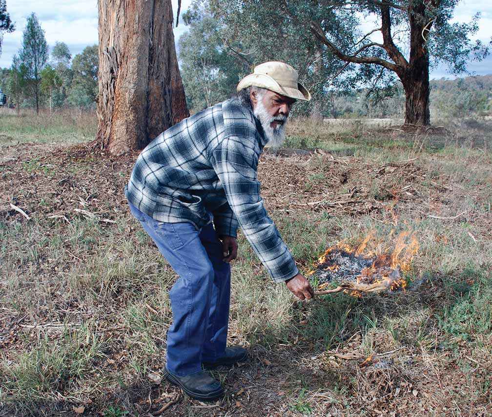 Uncle Rod Mason lights up.
