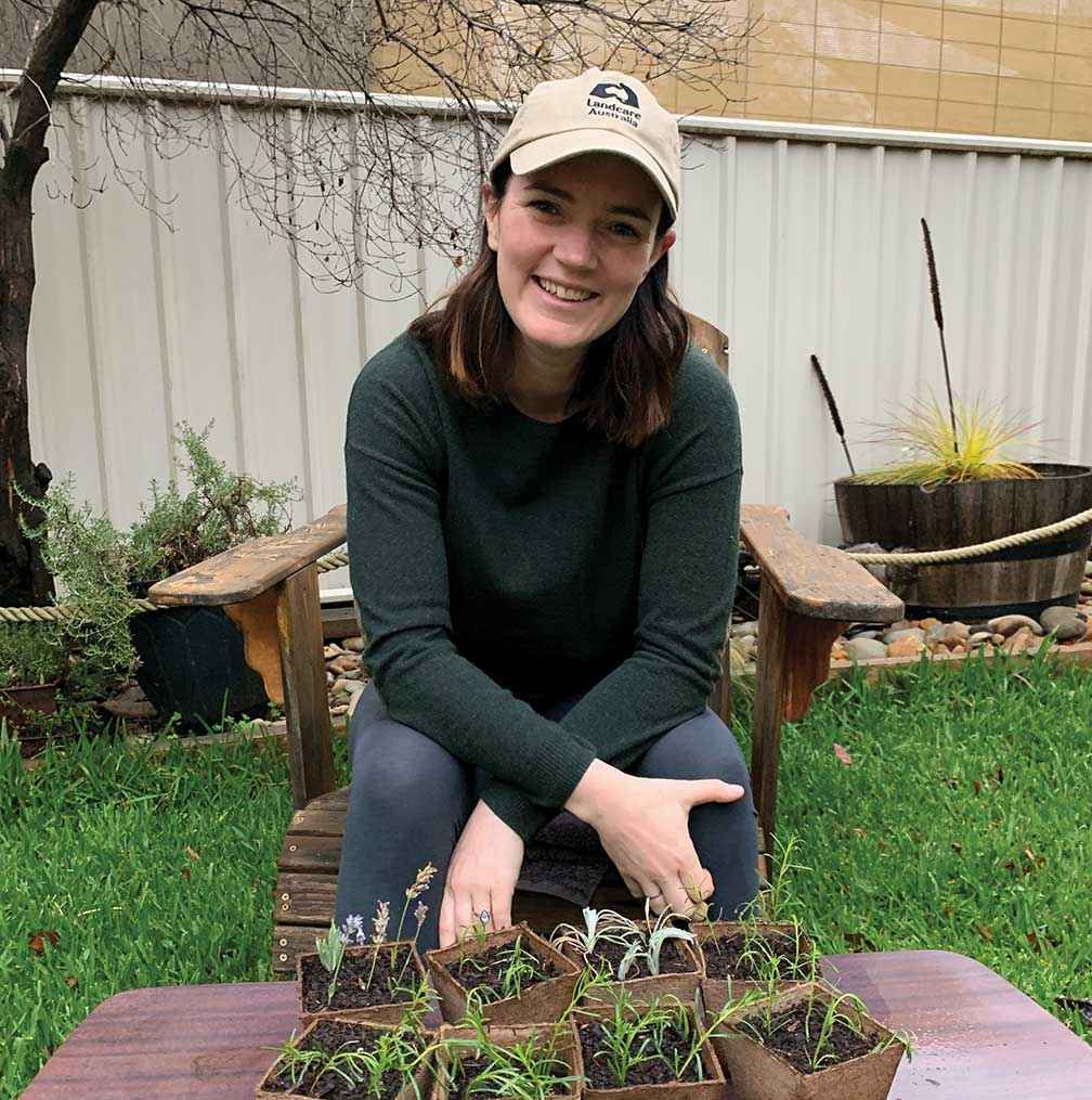 Landcare at home involved propagating some native plants for my garden – Tess Grieves.