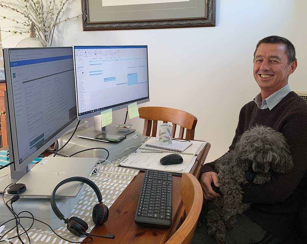 It’s been great to see our Landcare facilitators and members improving their IT skills to keep the communication channels open as we work from home – the animals love it too! – Tony Lithgow.