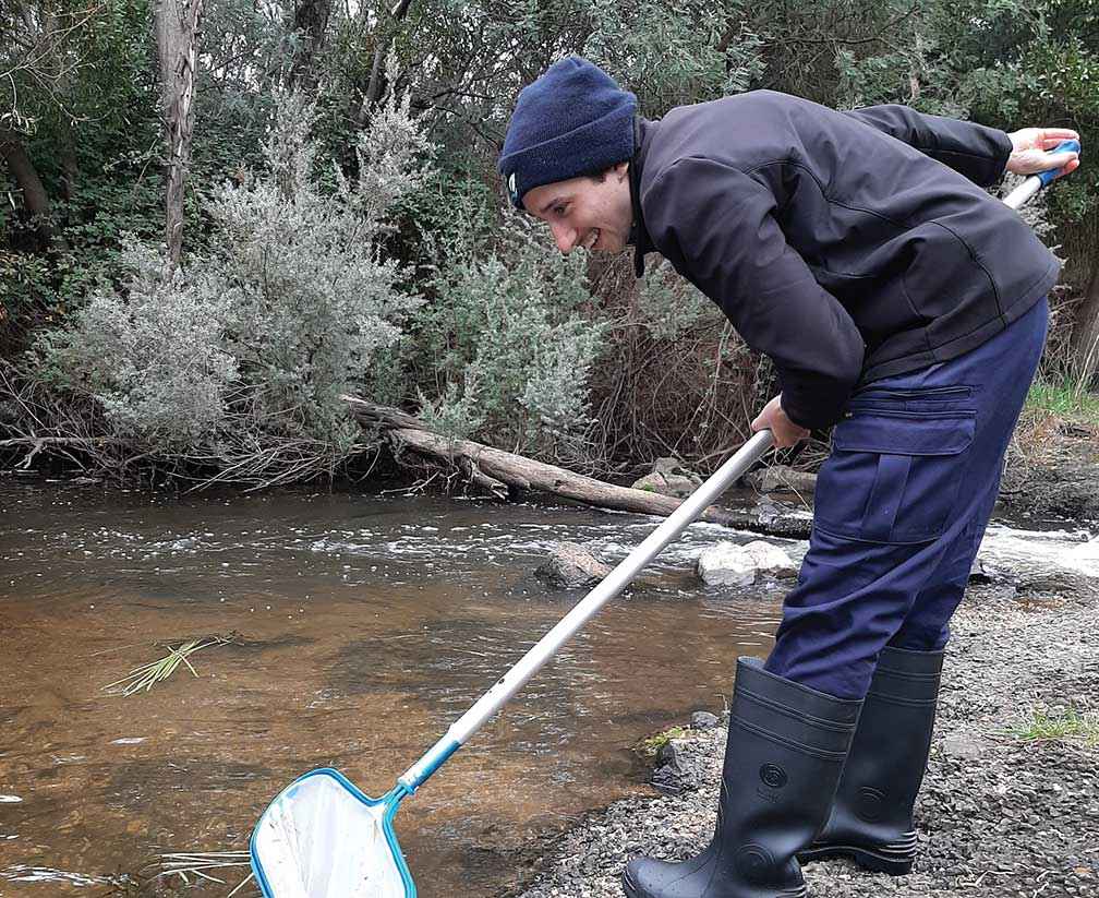 Jackson Cass waterbug monitoring in the Moorabool River – a joint project with Moorabool Catchment Landcare Group and the Corangamite CMA.