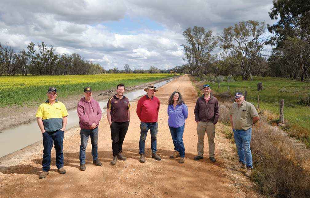 The Kooloonong-Natya Landcare Group executive, from left, Mark Kentish, Ian Edelsten, Alistair Murdoch, Rodney Hayden, Sue Pretty, Simon Craig, and Geoff Dawes.